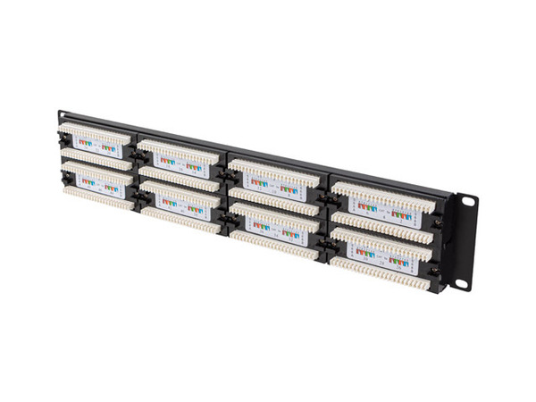 Patch Panel 19', 2U, 48port, CAT.5e, UTP LANBERG (PPU5-2048-B) black купить по самой низкой цене