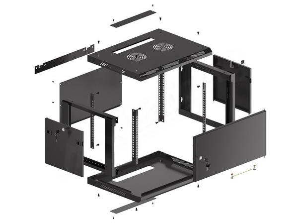 Шкаф настен.коммутацион. LANBERG WF01-6406-00B 19", 6U 600x450x379mm,металлическая  дверь, BLACK купить по самой низкой цене