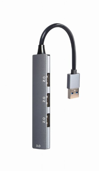 HUB 4-х порт-й USB Gembird (UHB-U3P1U2P3-02) USB 3.1 Type-A  ->  3*USB 2.0 + 1*USB 3.1 Type-A, 13см SILVER купить по самой низкой цене