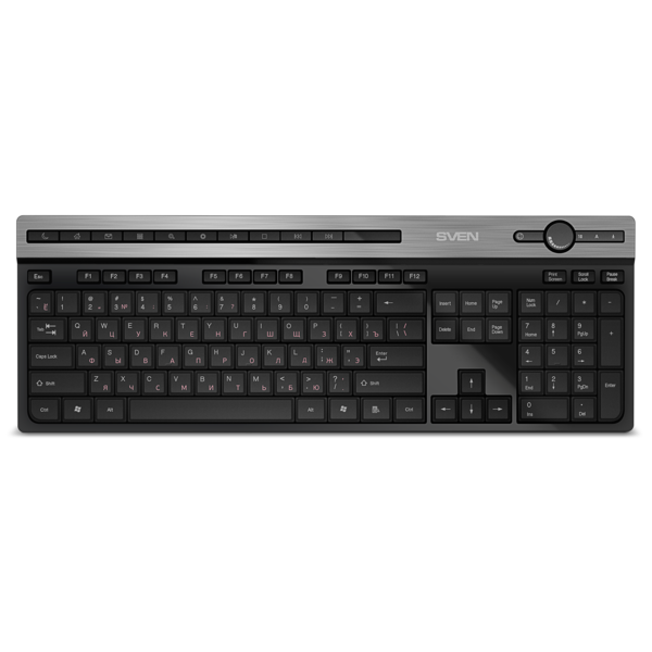 Клавиатура SVEN KB-E5500W беспроводная, USB, black, 115кл. + 11кл. быстрого доступа купить по самой низкой цене