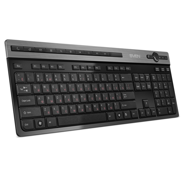 Клавиатура SVEN KB-E5500W беспроводная, USB, black, 115кл. + 11кл. быстрого доступа купить по самой низкой цене