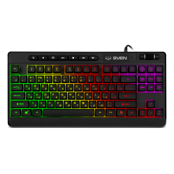 Клавиатура SVEN KB-G8200 игровая, программируемая, USB, black, Настраиваемая RGB-подсветка купить по самой низкой цене