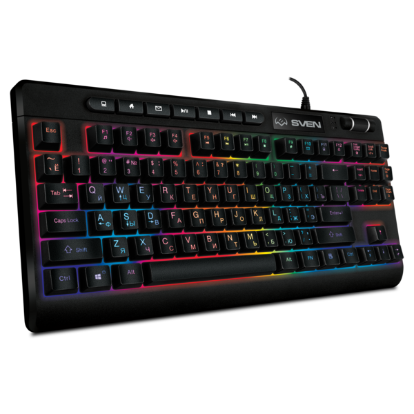 Клавиатура SVEN KB-G8200 игровая, программируемая, USB, black, Настраиваемая RGB-подсветка купить по самой низкой цене