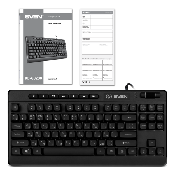 Клавиатура SVEN KB-G8200 игровая, программируемая, USB, black, Настраиваемая RGB-подсветка купить по самой низкой цене