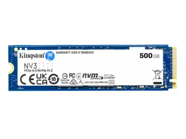 SSD 500Гб, M.2 2280/PCI-E 4.0x4x NVMe, Kingston NV3 (SNV3S/500G) TLC 3D NAND, R/W 5000/3000МБ/с купить по самой низкой цене