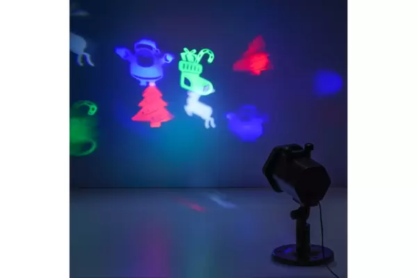 Проектор LED GAUSS HL093 '4 картинки' серия Holiday, анимированные картинки Дед Мороз с оленями купить по самой низкой цене