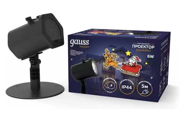 Проектор LED 'Дед Мороз' Gauss (HL090) серия Holiday, анимированная картинка, IP44 купить по самой низкой цене