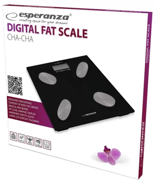 Весы напольные Esperanza EBS022K (электронные, стекло, 180/0.1кг) чёрные купить по самой низкой цене
