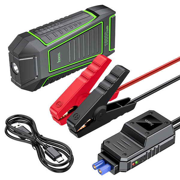Пусковое устройство (бустер) для автомобиля Hoco QS1 Spring Car Jump Starter 10000 mAh  Max ток запуска 600A купить по самой низкой цене