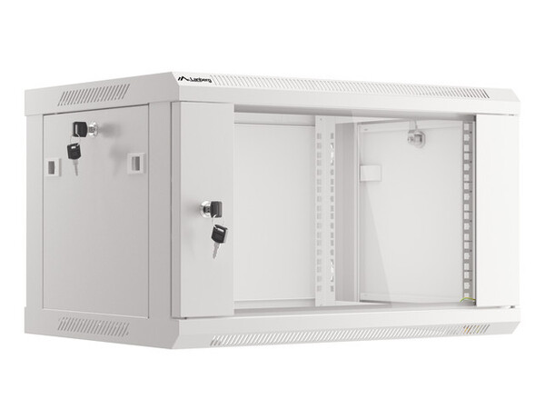 Шкаф настен.коммутацион. LANBERG WF01-6406-10S 19",6U, 600x450х392мм, с дверцей, сталь/стекло, grey купить по самой низкой цене