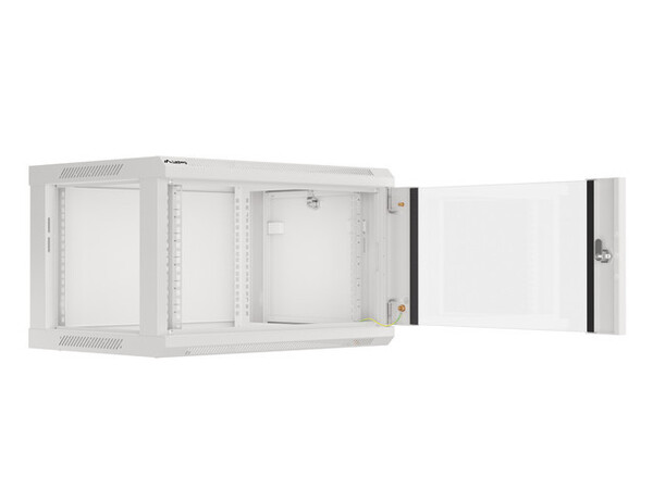 Шкаф настен.коммутацион. LANBERG WF01-6406-10S 19",6U, 600x450х392мм, с дверцей, сталь/стекло, grey купить по самой низкой цене