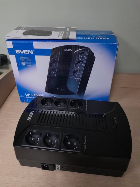 Блок UPS 1000VA/510Вт Sven UP-L1000E (6 розеток, стабилизатор напряжения 175-290) Уценка! купить по самой низкой цене