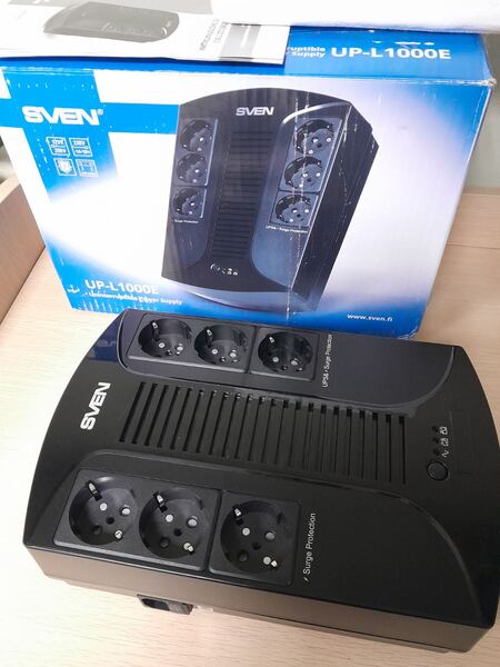 Блок UPS 1000VA/510Вт Sven UP-L1000E (6 розеток, стабилизатор напряжения 175-290) Уценка! купить по самой низкой цене