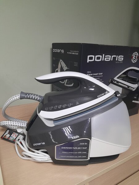 Утюг с парогенерат. Polaris PSS 9090K Turbo Steam (2600Вт, подош.PRO 5 Ceramic,9 бар/160г/мин, дисплей) Уценка купить по самой низкой цене