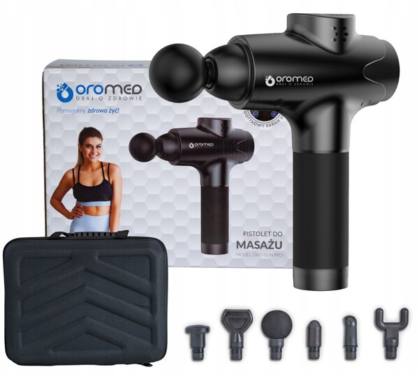 Массажер ручной Oromed (ORO-GUN PRO) вибрационный, 20Вт, 6 насадок, аккумулятор купить по самой низкой цене