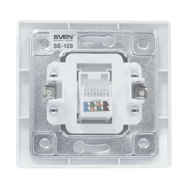 RJ-45 розетка внутренняя SVEN SE-128 1порт,шторка (White) купить по самой низкой цене