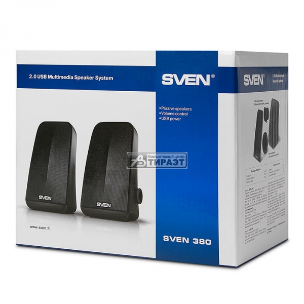 Акустика SVEN 380 2.0 (2x3W,USB питание) black  ABS-пластик купить по самой низкой цене