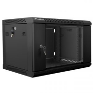 Шкаф настен.коммутацион. LANBERG WF01-6406-10B 19",6U, 600x450х392мм, с дверцей, сталь/стекло, black купить по самой низкой цене