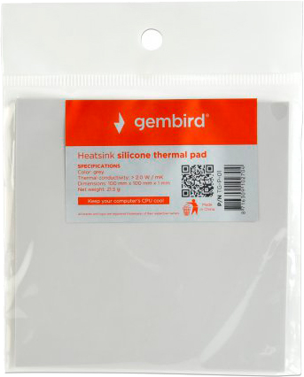 Термопрокладка Gembird 100x100x1.0mm, -40~250° (TG-P-01) купить по самой низкой цене