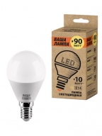 Лампа светодиодная Ваша лампа 10Вт, 3000K, 900лм, 14 (25Y45GL10E14-P) шар купить по самой низкой цене