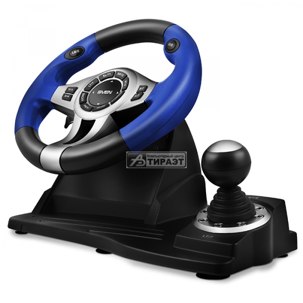 Руль SVEN GC-W600 (10' Рул.колесо+2 педали, USB, виброотдача, 2оси/8позиц/12кнопок/«Tiptronic») black/blue купить по самой низкой цене