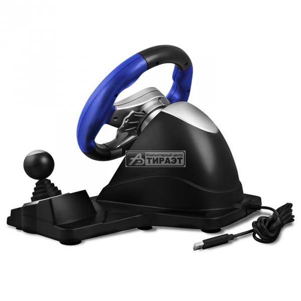 Руль SVEN GC-W600 (10' Рул.колесо+2 педали, USB, виброотдача, 2оси/8позиц/12кнопок/«Tiptronic») black/blue купить по самой низкой цене