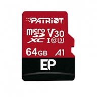 microSDXC CARD 64Gb Patriot  EP Series (PEF64GEP31MCX) Cl.10, UHS-I (U3, V30), A1, Reading 100Mb/s, адаптер купить по самой низкой цене