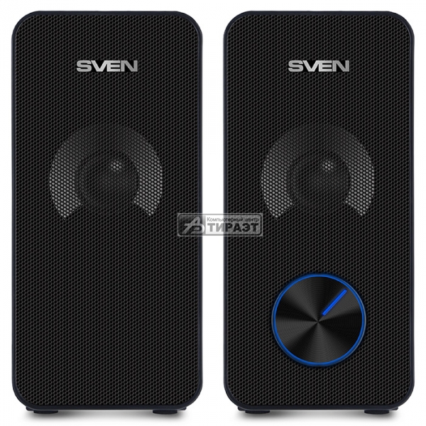 Акустика SVEN 335 2.0 (2x3W, DC 5V/USB питание) black,  ABS-пласт. купить по самой низкой цене