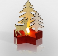 Деревянная фигурка с подсветкой  'Олененок в лесу' (504-041) 9x8x10см    REXAN купить по самой низкой цене