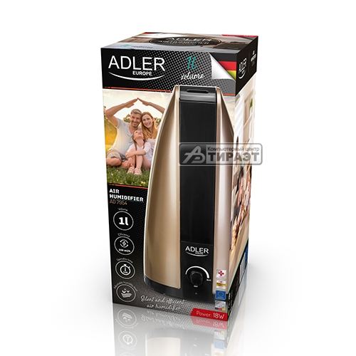 Увлажнитель воздуха (ультразвук.) Adler AD 7954 (1л., 100 мл/ч, регулятор влажности, отключение при отсутствии купить по самой низкой цене