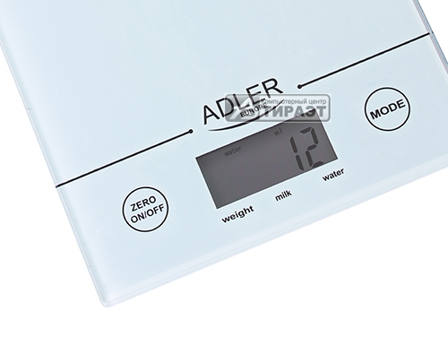 Весы кухонные Adler AD 3138 (электрон, до 5/0.001кг., стекл.платф.) white купить по самой низкой цене