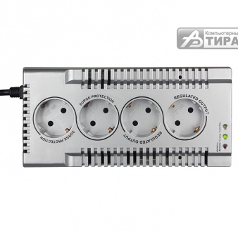 Стабилизатор напряжения SVEN VR-F1500 max.нагр.<500Вт, выходн.роз. 4*CEE 7/4, silver купить по самой низкой цене