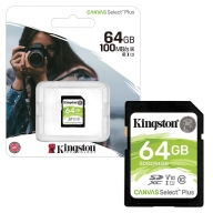SDXC FLASH CARD 64Gb Kingston Canvas Select Plus (SDS2/64GB) Class10, UHS-I Class1 (U1), V10 скор.чтен.100МБ/с купить по самой низкой цене