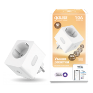 Сетевой переходник (Умная розетка) Gauss Smart Home (5510122) 2300W, 10А, c заземл, упр.  голосом/смартфоном купить по самой низкой цене