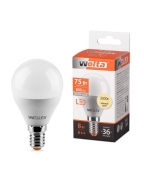 Лампа светодиодная WOLTA (25Y45GL8E14) 3000k, 8Вт, 800лм, E14 шар купить по самой низкой цене