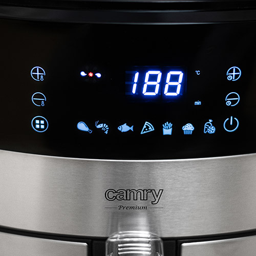 Аэрофритюрница Camry CR-6311 (2500Вт, 5л, регулир. 80-200°C, таймер, съемный контейнер, упр. сенсорное) купить по самой низкой цене
