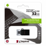 USB 3.2 Gen1/microUSB FLASH DRIVE 32Gb KINGSTON DT microDuo 3.0 G2 (DTDUO3G2/32GB) поддержка OTG купить по самой низкой цене