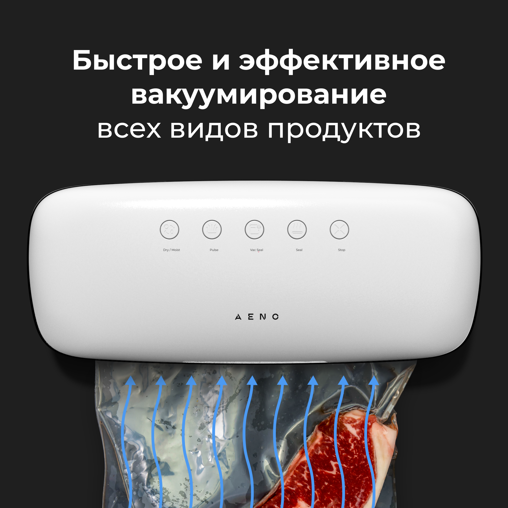 Упаковщик вакуумный AENO VS2 (AVS0002) 120Вт, настольный, до 300мм, режим сухой/влажной пищи купить по самой низкой цене