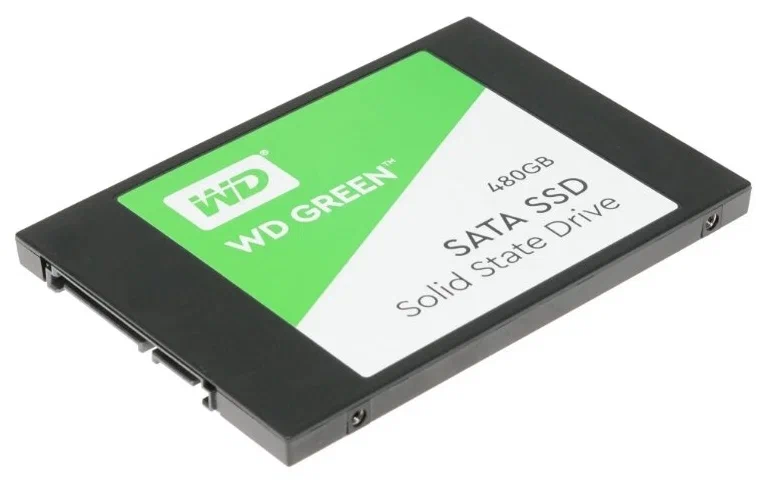 SSD 480Гб, SATA3, Western Digital серия Green, 2.5', 3D TLC (WDS480G3G0A) R/W 545/480МБ/с купить по самой низкой цене