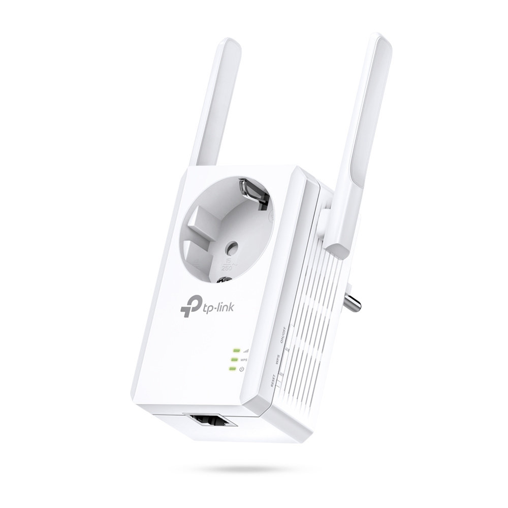 Усилитель беспровод.сигнала (WiFi роутер) TP-LINK TL-WA860RE 300Мбит/с, 2 внеш. ант., RJ-45, со встр. розеткой купить по самой низкой цене