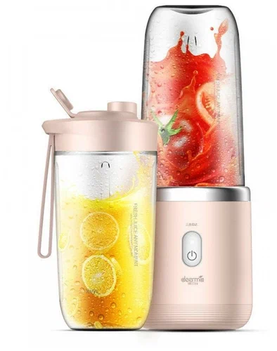 Блендер Deerma Fruit Cup DEM-NU05 Pink (ручной, 140W, питание от аккумул, основн.чаша 0.4л, дорожная бутылка) купить по самой низкой цене