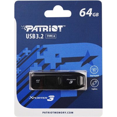 USB 3.2 Gen 1 FLASH DRIVE 64Gb Patriot Xporter 3 (PSF64GX3B3U) Type-A купить по самой низкой цене