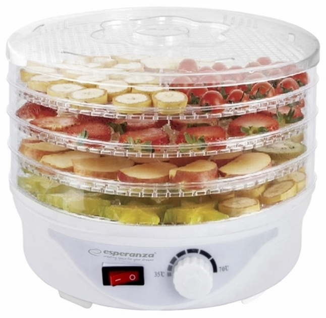 Сушилка для овощей и фруктов Esperanza (EKD003) (250Вт, 4 поддона, термостат) купить по самой низкой цене