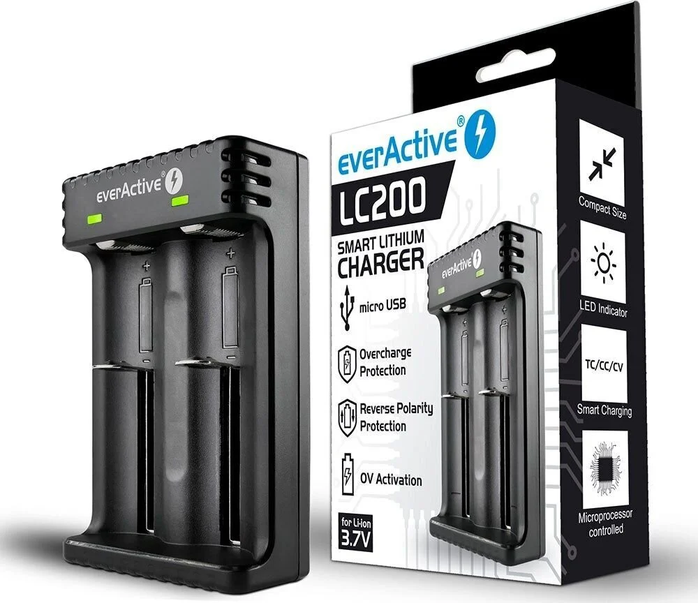 Зарядное устр-во для аккумуляторов everActive (LC200) 2*AA/AAA Li-Ion купить по самой низкой цене