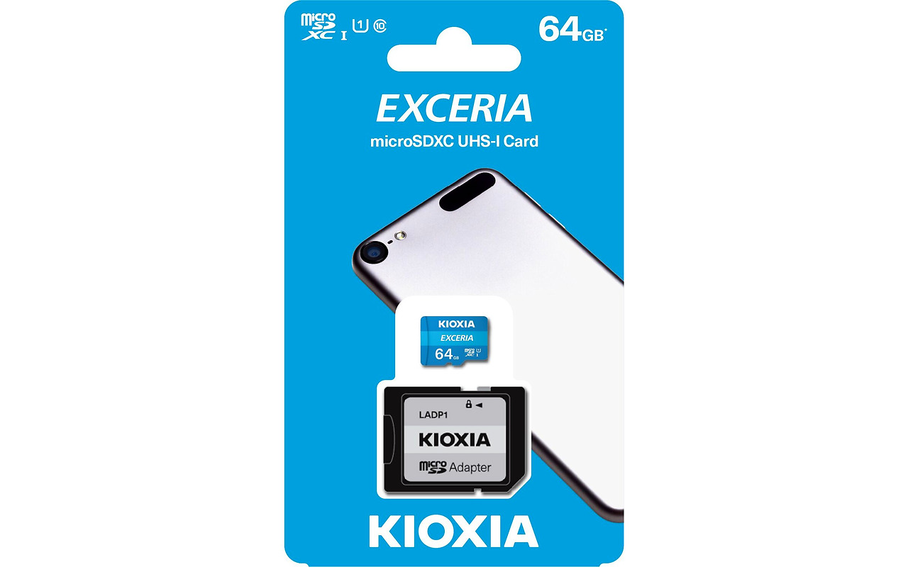 Micro SD FLASH CARD 64Gb Kioxia M203  Class10 U1 UHS-I  (LMEX1L064GG2) купить по самой низкой цене