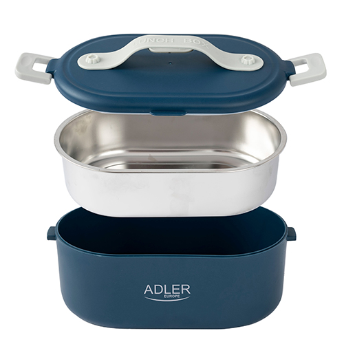Ланч-бокс электрический Adler (AD 4505b) Blue, с подогревом до 50°C, 0.8л, 48Вт, из нержавеющей стали купить по самой низкой цене