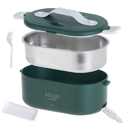 Ланч-бокс электрический Adler (AD 4505g) Green, с подогревом до 50°C, 0.8л, 48Вт, из нержавеющей стали купить по самой низкой цене