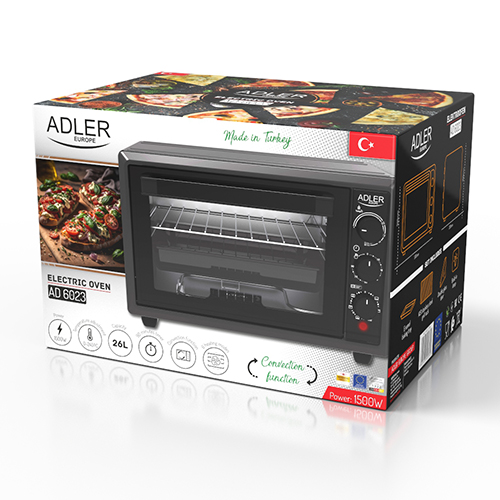 Электропечь Adler AD 6023 (26л, конвекция, 0 - 245 °C, 1500Вт) Black купить по самой низкой цене