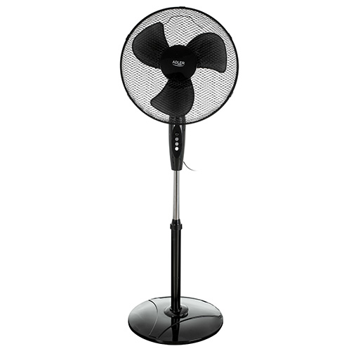 Вентилятор напольный Adler (AD 7323b) Black 3 скор., поворотный; рег. накл. и высоты, d= 40см купить по самой низкой цене