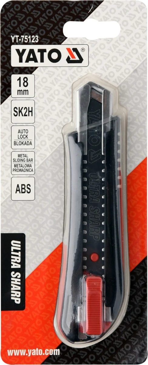 Нож Yato (YT-75123) с сегментированным лезвием 18мм купить по самой низкой цене